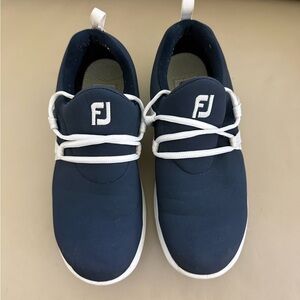FootJoy Navy and White Casual Slip-On Golf Shoes